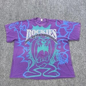 Vintage Colorado Rockies Shirt Mens 3XL Purple MLB Baseball Sun Sportswear 90s